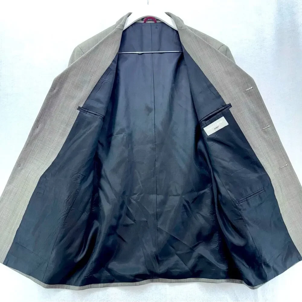 Men’s Pierre Cardin 100% Wool Blazer Sport Coat size 40 Regular Black & White
